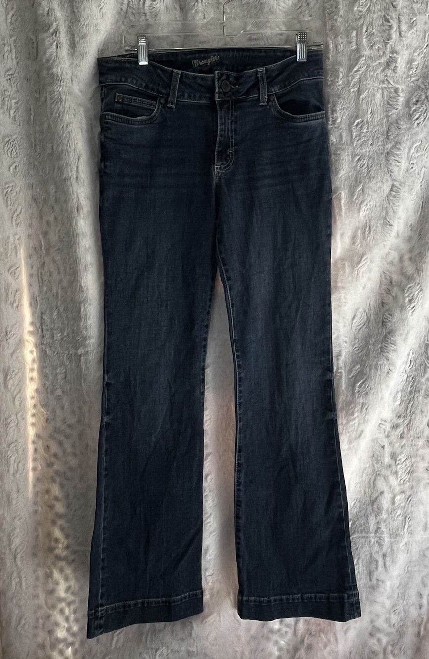 WRANGLER 1009MWWNS Retro Women's Mae Mid-Rise Wide Leg Trouser Jeans 9x34 - Picture 3 of 9